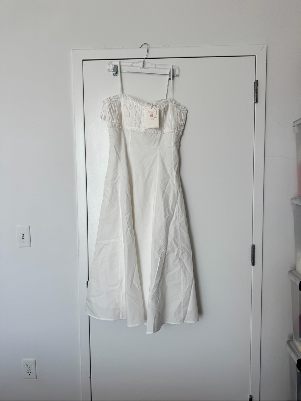 Vicenta Strapless White Summer Sundress with Ruched Bust